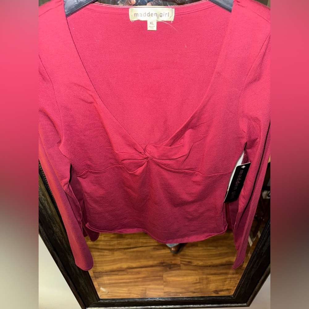 Madden Girl Women's Long Sleeve Pink Top - Picture 2 of 6